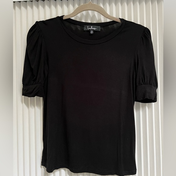 Lulus Look Your Best Black Puff Sleeve Top - Picture 2 of 4